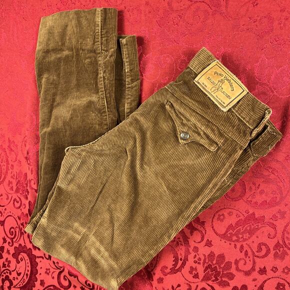 RARE VTG 80s Polo Western Ralph Lauren Straight Corduroy Pants Mens 32x30 Brown